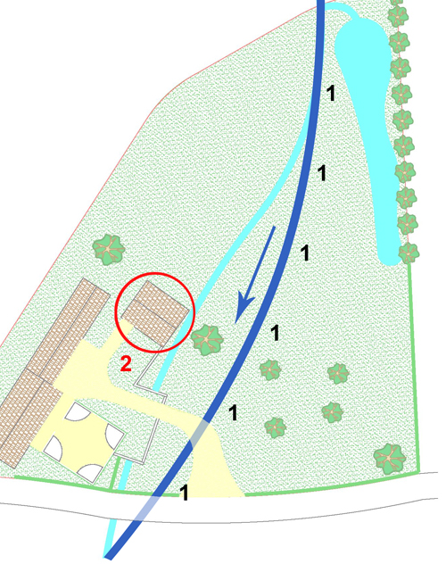 Rearrangement of the brook and construction of the mill