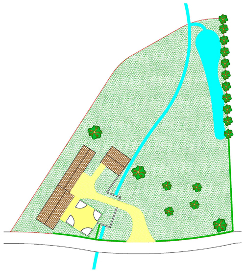 Current situation of the brook. We find a mill pond in the immediate vicinity, which connects with the brook at a distance of approximately 80 metres