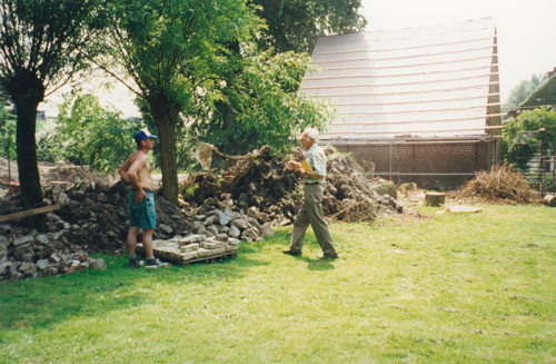 Miller Willy Van Laethem (right) supervising the restoration work (2000)