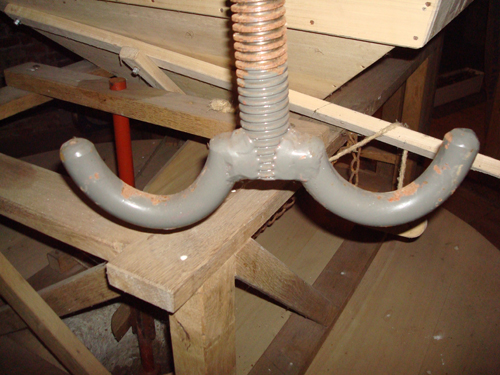 Part of the adjusting spindle where the arches are attached