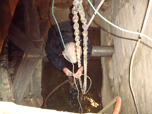 Work in the pit